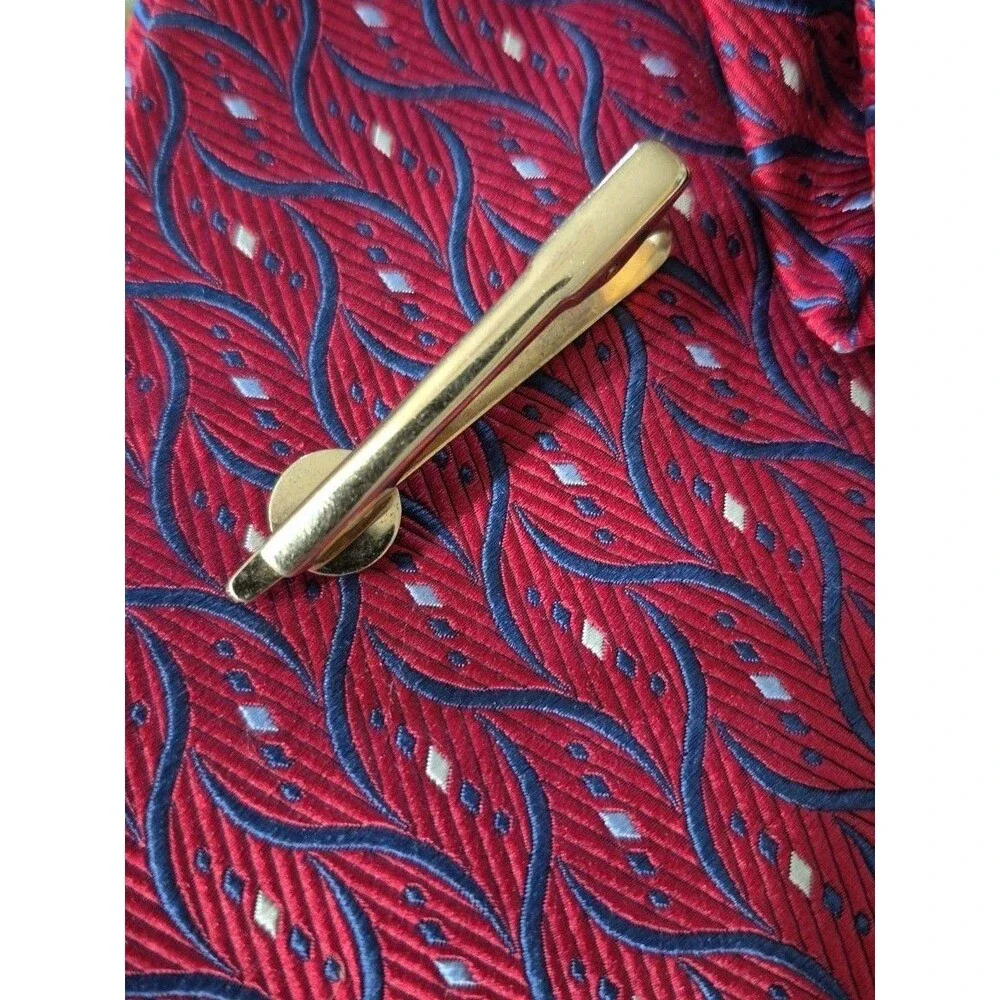 Vintage Tie Clip Virgo Gold Tone Jade Stone 2
